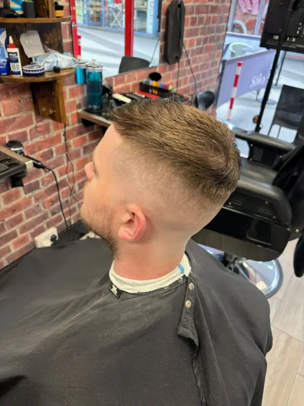 Classic men's scissor cut styled to perfection